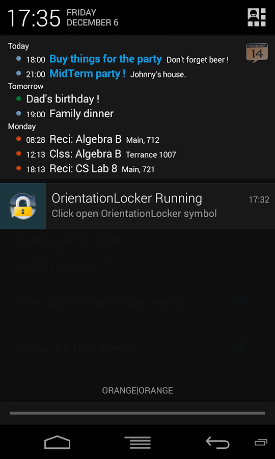 Calendar Status - screenshot