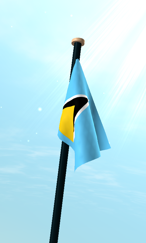 Saint Lucia Flag 3D Wallpaper Screen 3