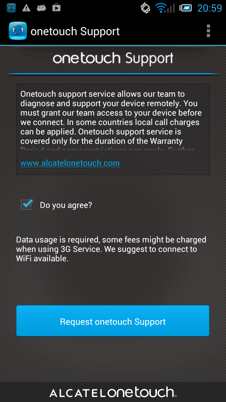 ONE TOUCH Support Screen 2