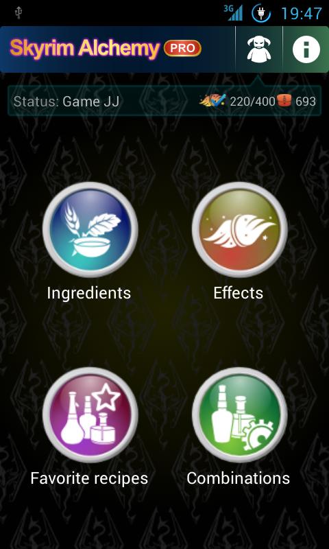 Android application Skyrim Alchemy PRO screenshort