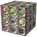 GO_Launcher_Theme – Metal_Cube logo