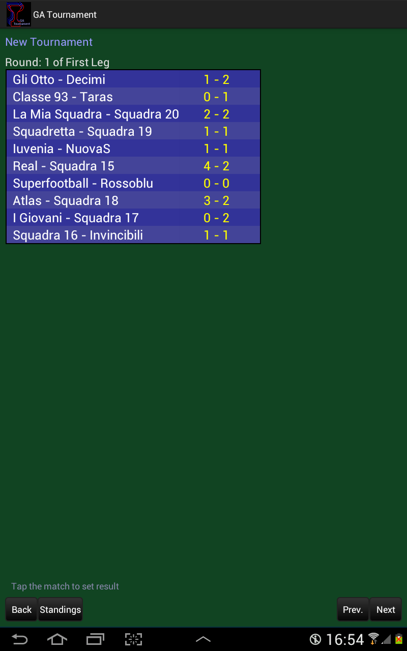 GA Tournament Screen 2