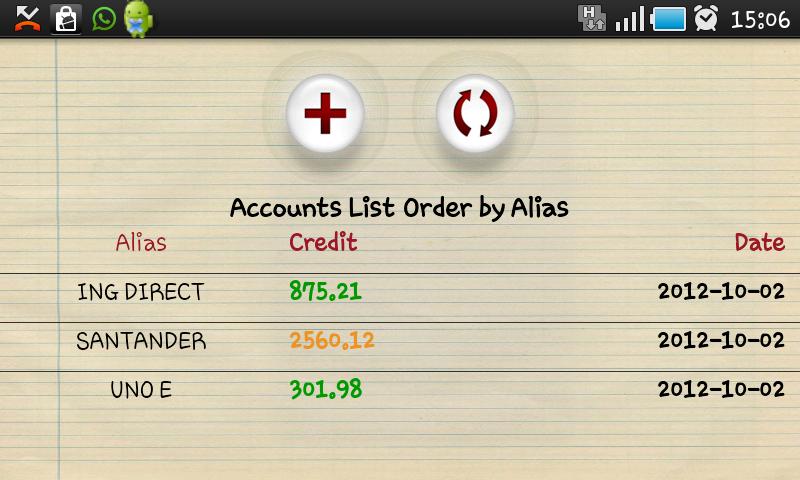 Android application My accounts pro screenshort