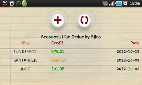 Android application My accounts pro screenshort