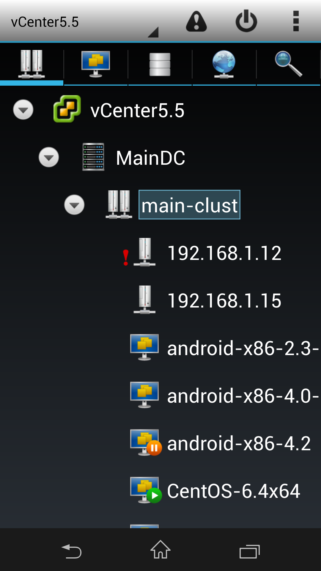 Android application vmwPAD screenshort