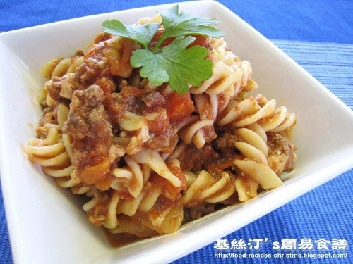 茄醬牛肉意大利粉 方便午餐 Ground Beef And Tomato Pasta 簡易食譜 基絲汀 中西各式家常菜譜