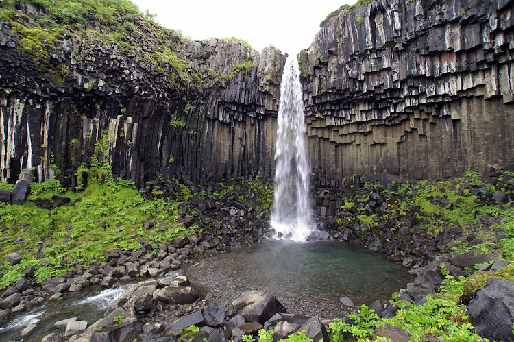 Svartifoss Cascade near Auster-Skaftafellssysia, Iceland. 