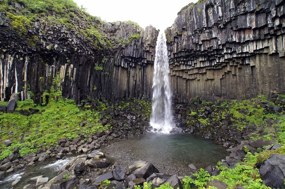 svartifoss-cascade-iceland - Svartifoss Cascade near Auster-Skaftafellssysia, Iceland. 