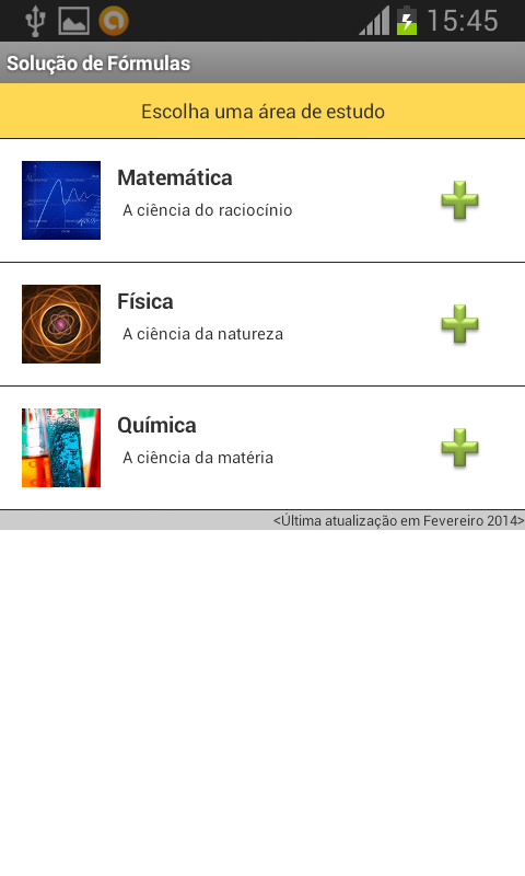 Solução de Fórmulas Screen 1