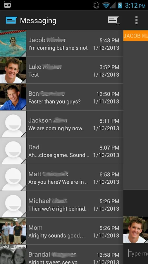 Sliding Messaging Pro - screenshot