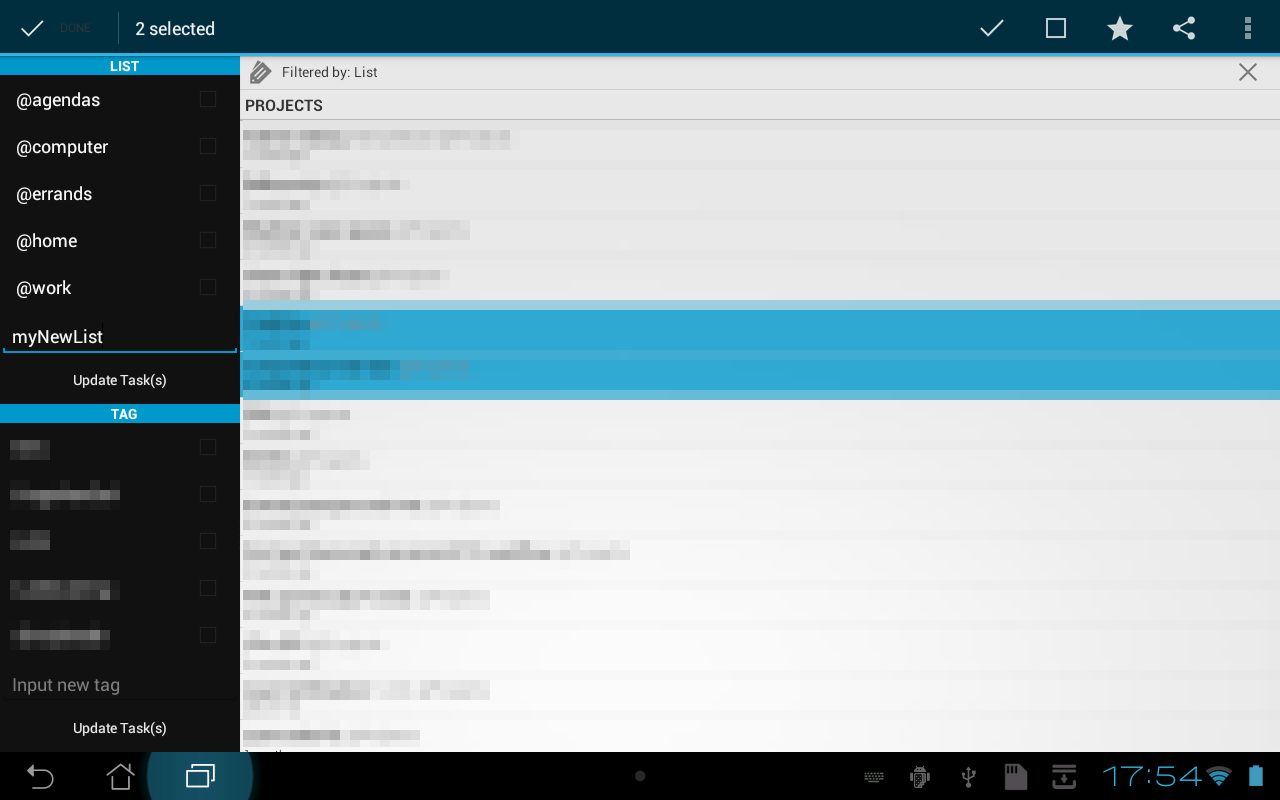    Simpletask- screenshot  