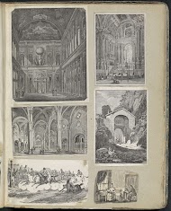 Albumblad met diverse voorstellingen