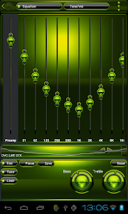 Poweramp skin Black Lime v3.10