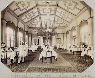 Interieur van de eetzaal in Royal Hotel te Durban, Zuid-Afrika