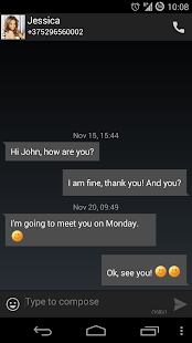 Go SMS KitKat Dark Theme - screenshot thumbnail