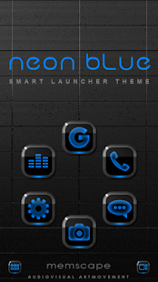 NEON BLUE Smart Launcher Theme(圖1)-速報App
