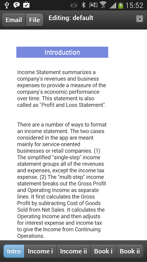 Android application Income Statement Mobile screenshort