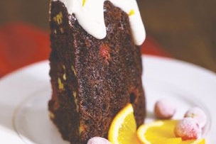 Persimmon-Cranberry Pudding