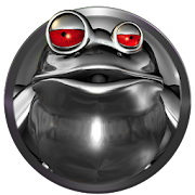 poweramp skin frog silver red