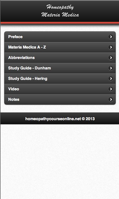 Android application Homeopathy Materia Medica screenshort