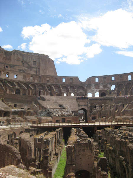 An over-saturated view from inside the Coliseum at floor-level.