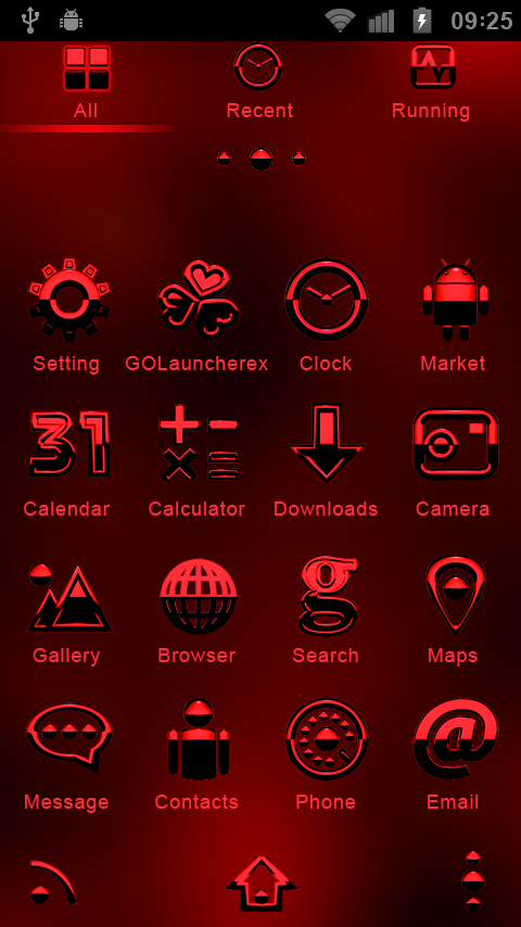 GO Launcher Theme A-RED Screen 3