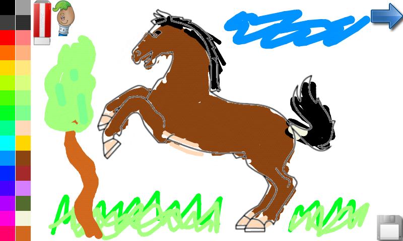 Coloring Book: Horses! Screen 2