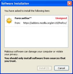 Firefox install delay