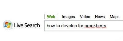 windows live search develop for crackberry
