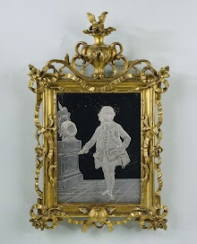 Spiegel met een portret van Willem V