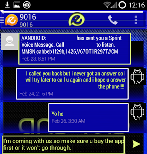 Free Blue Dream HD EvolveSms Theme APK for Android