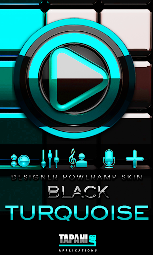 Poweramp skin Black Turquoise