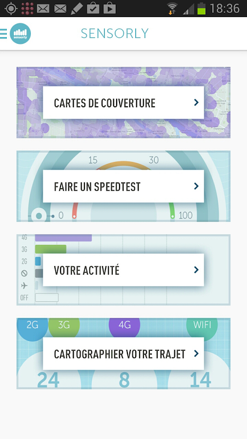 Speedtest & carte 4G, 3G, Wifi - screenshot