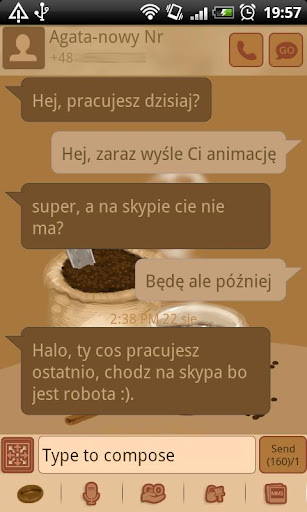 GO SMS Pro Coffee Theme