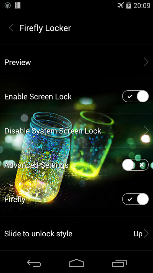 Fireflies lockscreen - screenshot