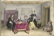 Sijbrant Schellinger en Jenneken ter Borch met twee kinderen in een interieur