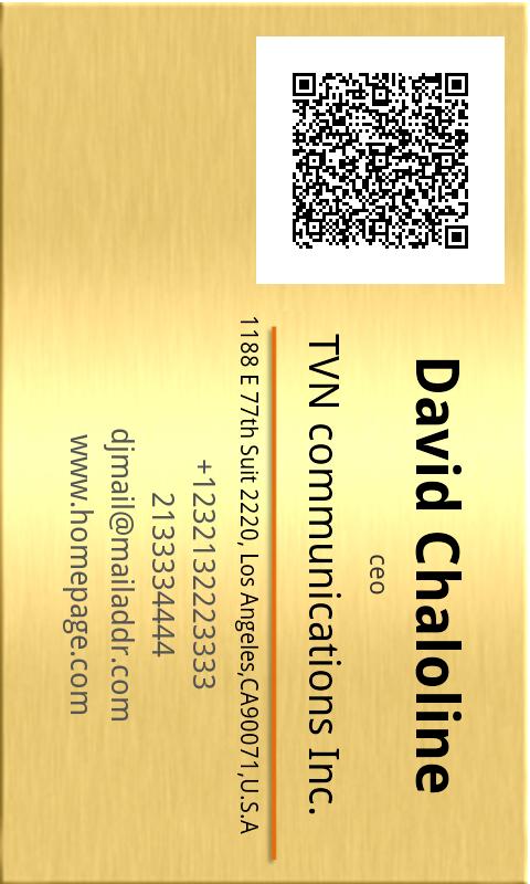QR Biz Card Screen 1
