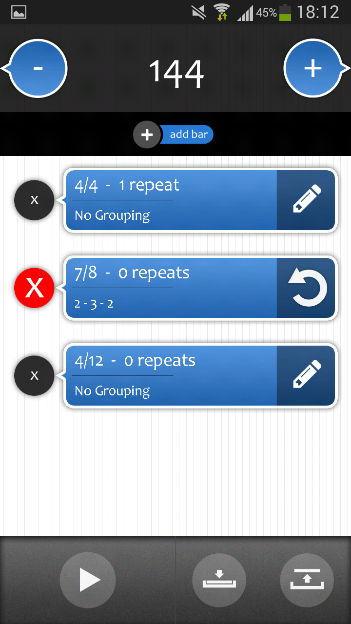Pro Time Metronome Screen 1