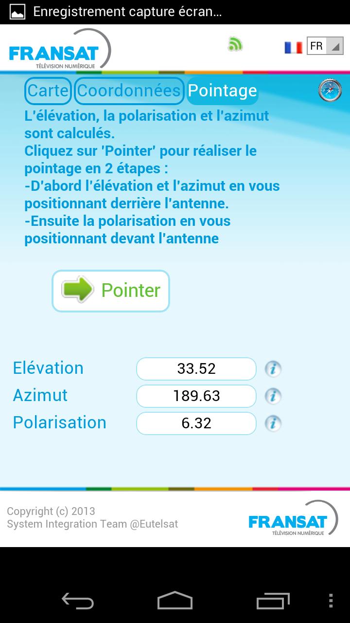 FRANSAT Assistance Screen 3