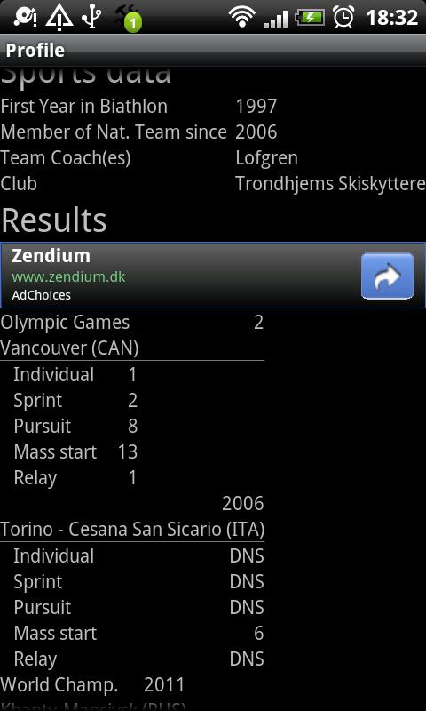   Biathlon sports – snímek obrazovky 