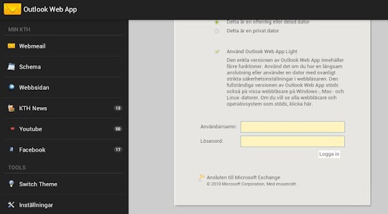 KTH webmail & schema Screenshots 0