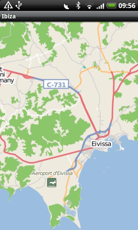 Android application Ibiza Street Map screenshort