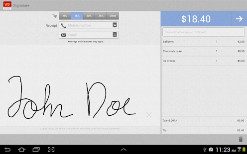 WF Mobile Merchant Tablet Screenshots 2