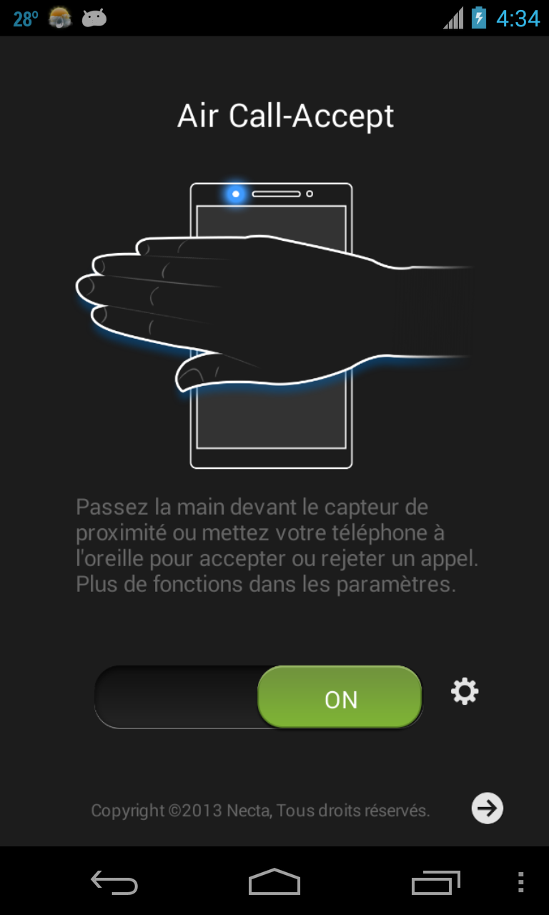 Android application Air Call-Accept(Necta) screenshort