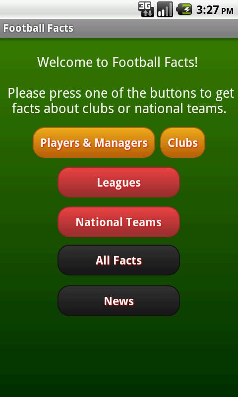 Android application Football Facts screenshort