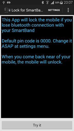 Lock for SmartBand SWR10