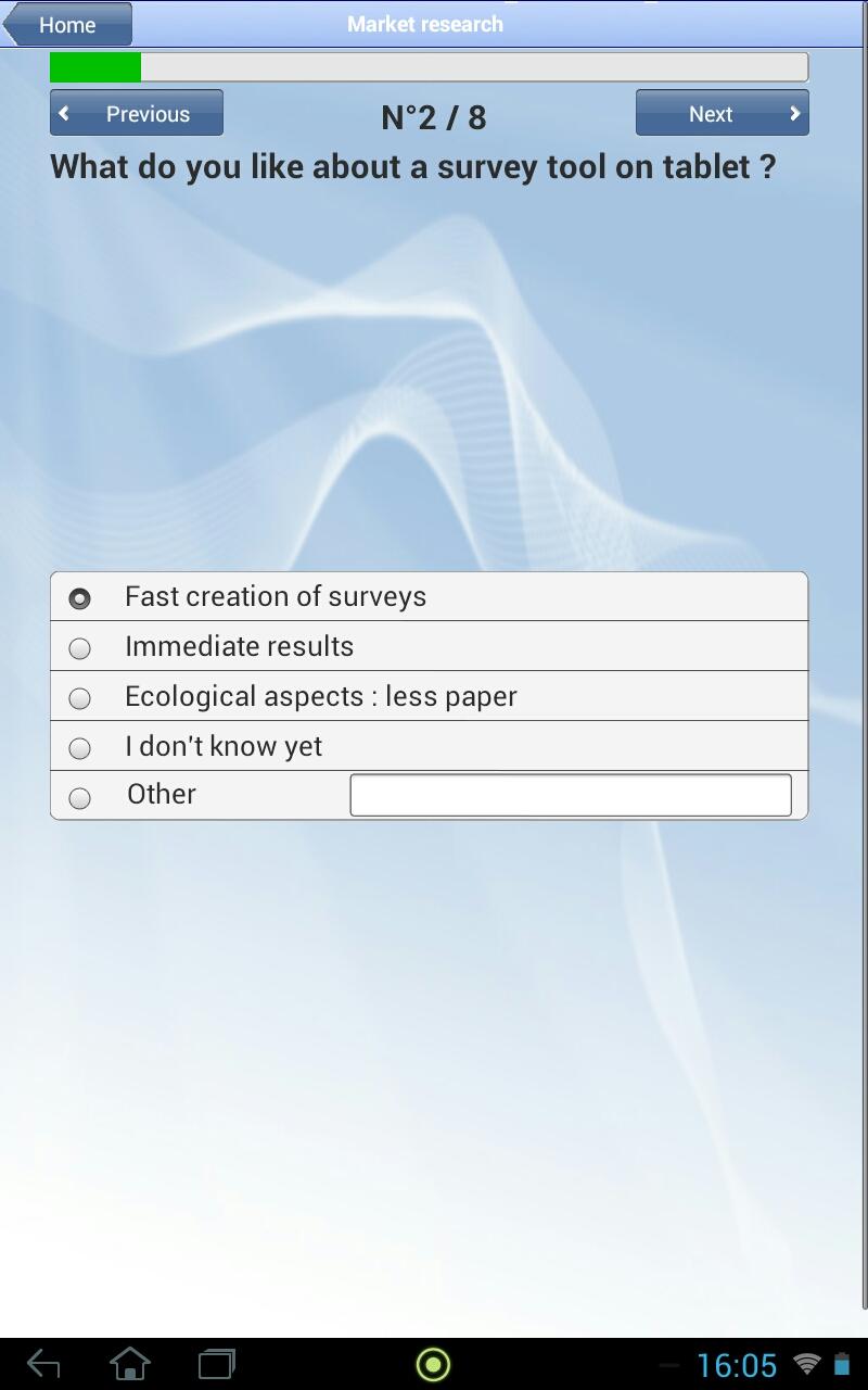 Tablet Survey Tool for Manager Screen 2