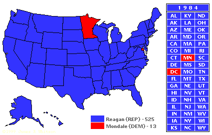 map of 1984 Presidential election