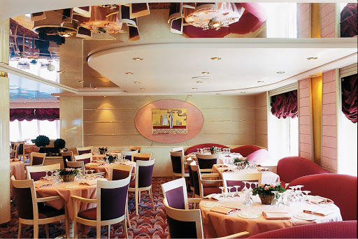 MSC-Opera-L'Approdo - In the mood for fine dining? Head to L'Approdo on deck 6, one of the two main dining rooms aboard MSC Opera.