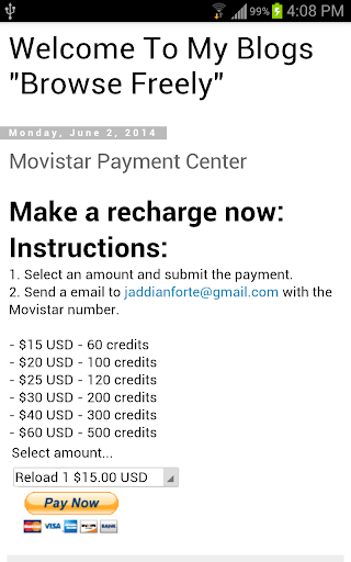 Movistar Credit Recharge